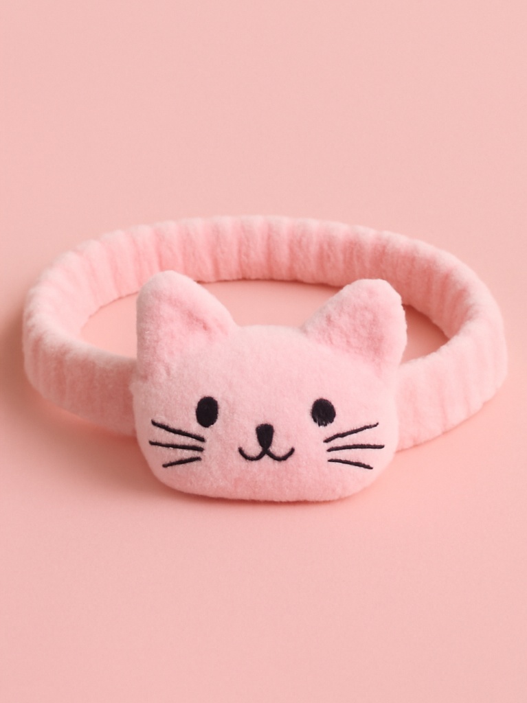 Adorable Pink Cat Plush Baby Headband